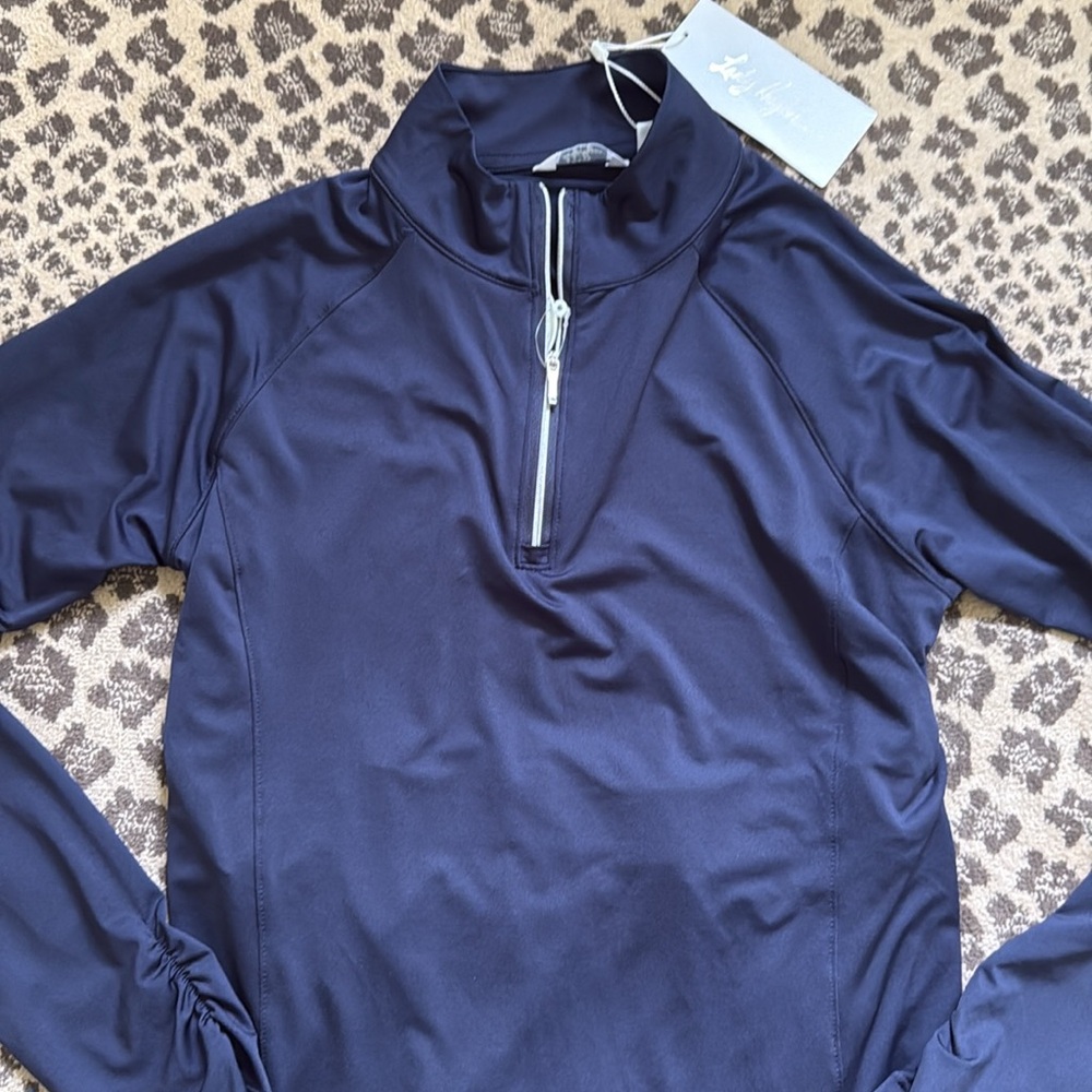 Lady Hagen Solid Navy Blue UV UPF 50+ Long Sleeve Golf Dress - Picture 3 of 8